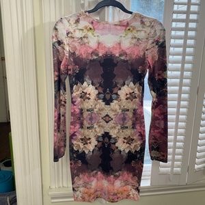 Topshop floral stretch dress